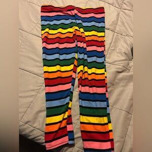 Mix it Colorful Striped Leggings Size Large